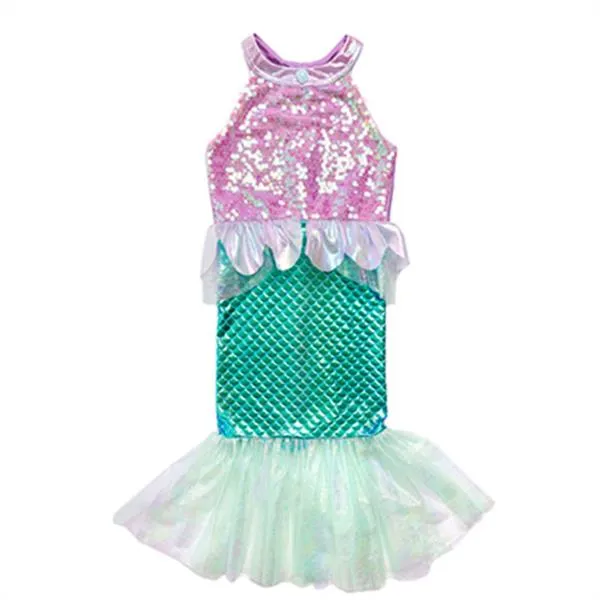 Vestido Sirenita Brumosa Morado Talla 3-4 Años Great Pretenders