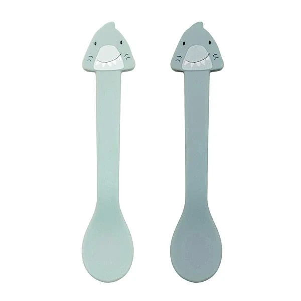 Cucharas Silicona Trixie Tiburón 2 Unidades