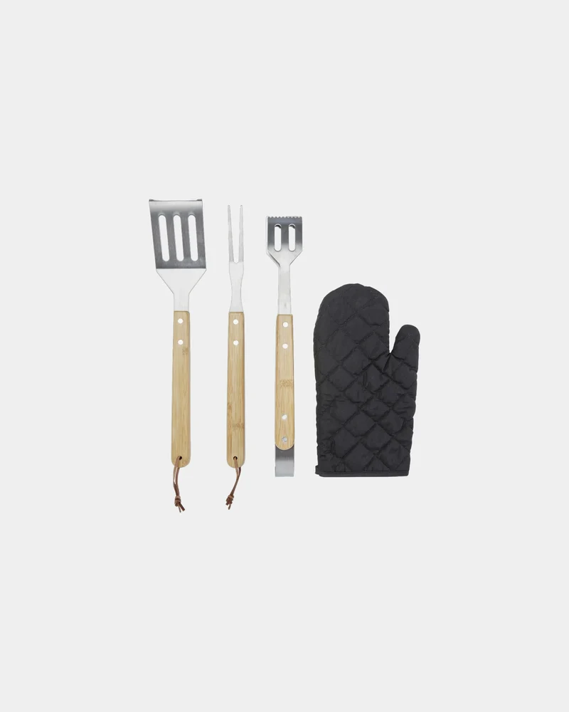 Set de barbacoa bambú 5 piezas para personalizar