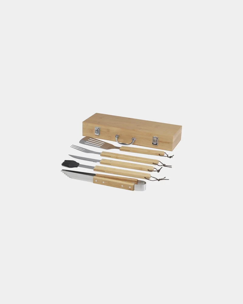 Set barbacoa bambú Churras 5 piezas para personalizar