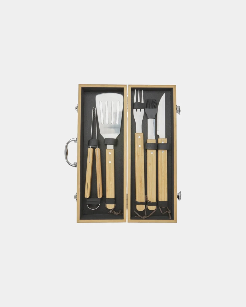 Set barbacoa bambú Churras 5 piezas para personalizar