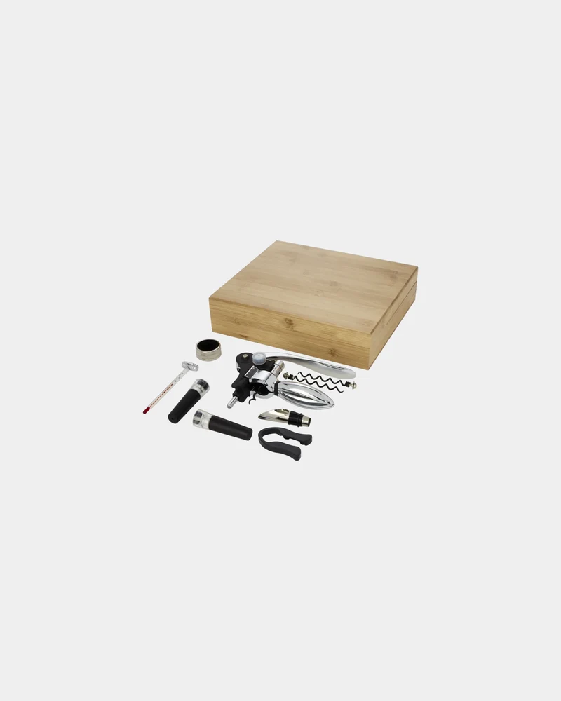 Estuche de vino 9 piezas acero inoxidable para personalizar