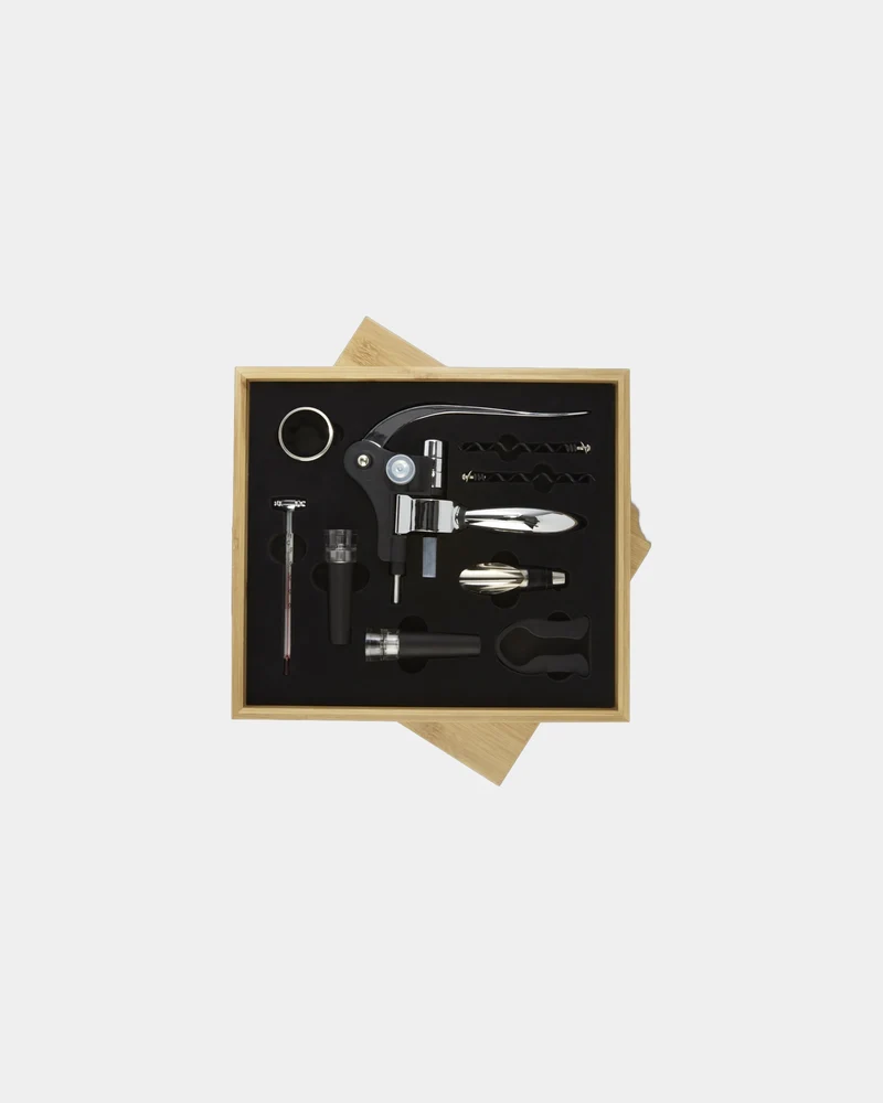 Estuche de vino 9 piezas acero inoxidable para personalizar
