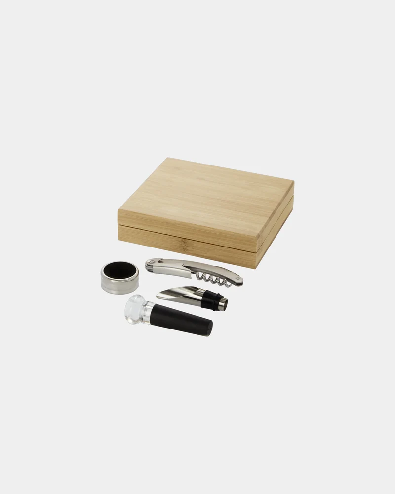 Set de vino acero inoxidable bambú Syrat para personalizar