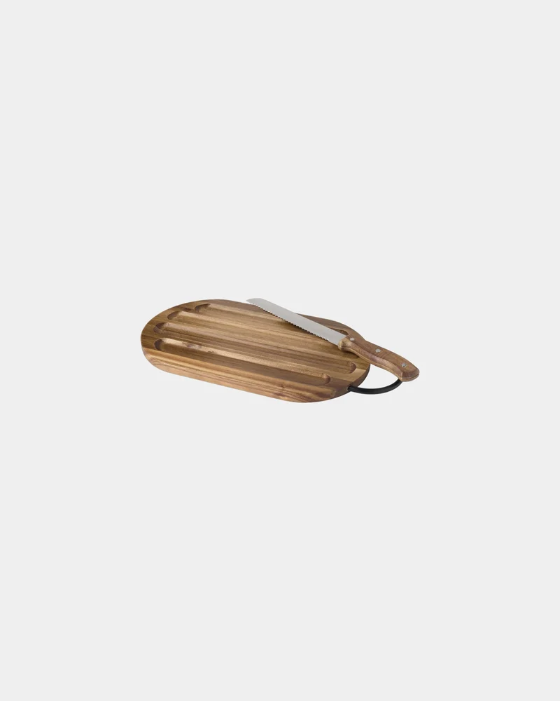 Tabla de cortar acacia con cuchillo para personalizar