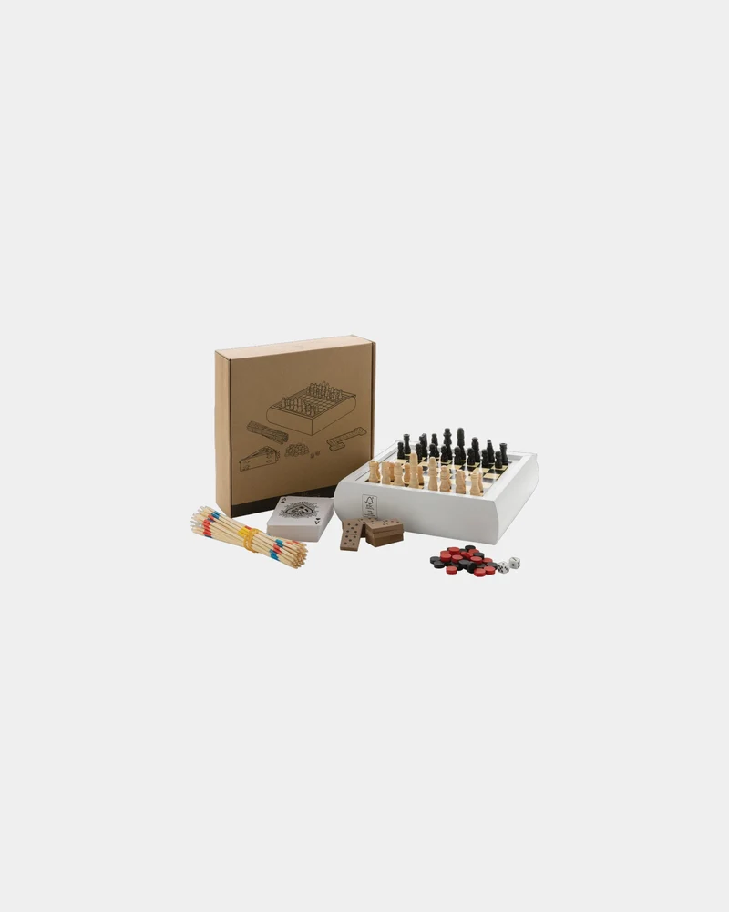 Set de juegos 5 en 1 madera FSC para personalizar