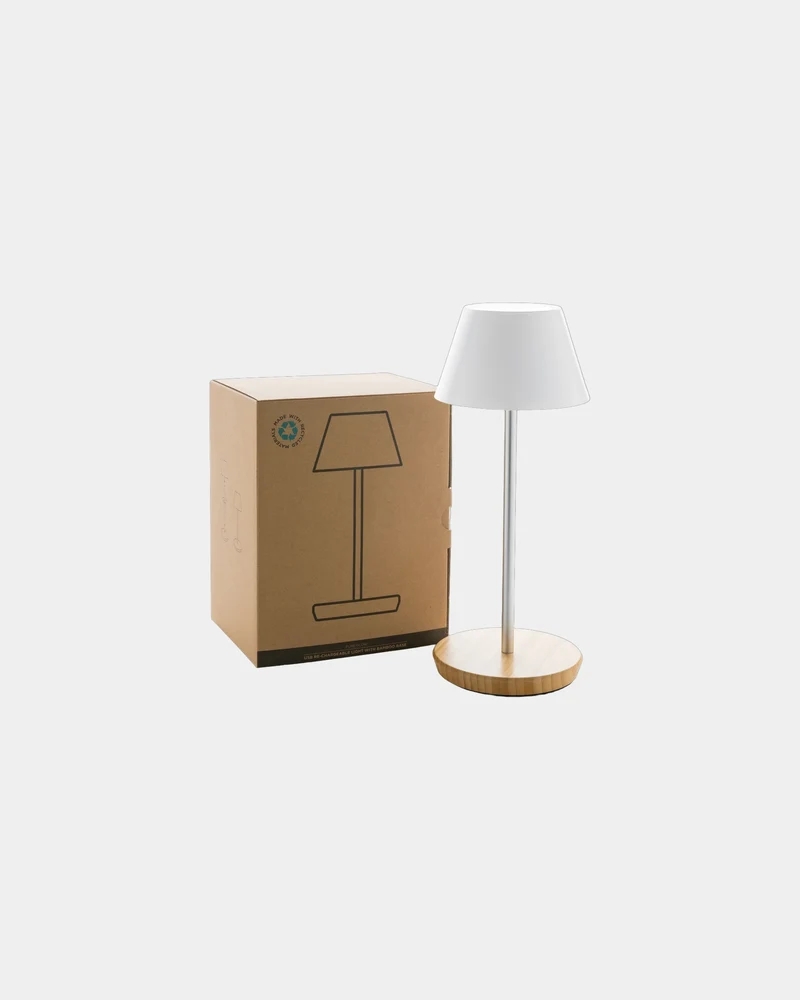 Lámpara de mesa reciclada RCS recargable para personalizar