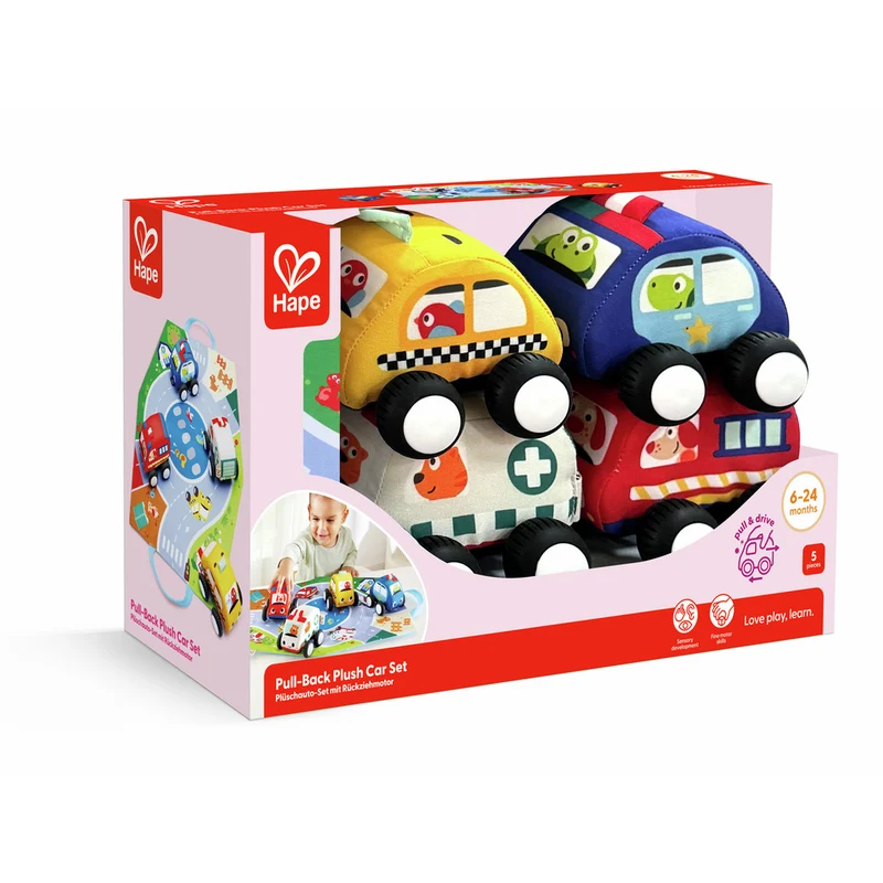 Set Coches de Peluche con Retroceso Hape