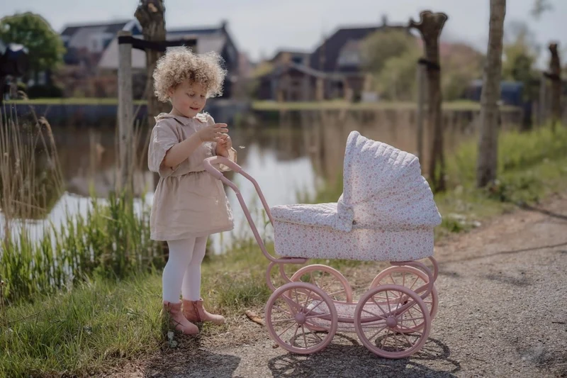 Carrito Muñecas de Metal con Flores - Little Dutch
