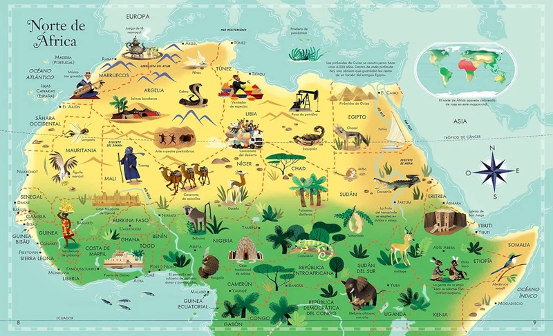 Libro y Puzzle: Atlas mundial