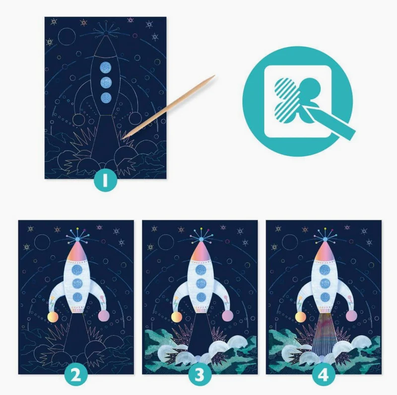 Cuadros para rascar Misión cosmos - Djeco