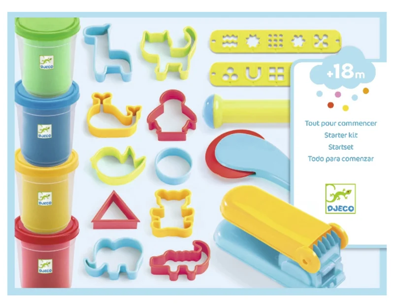 Set plastilina 4 colores primarios con accesorios - Djeco