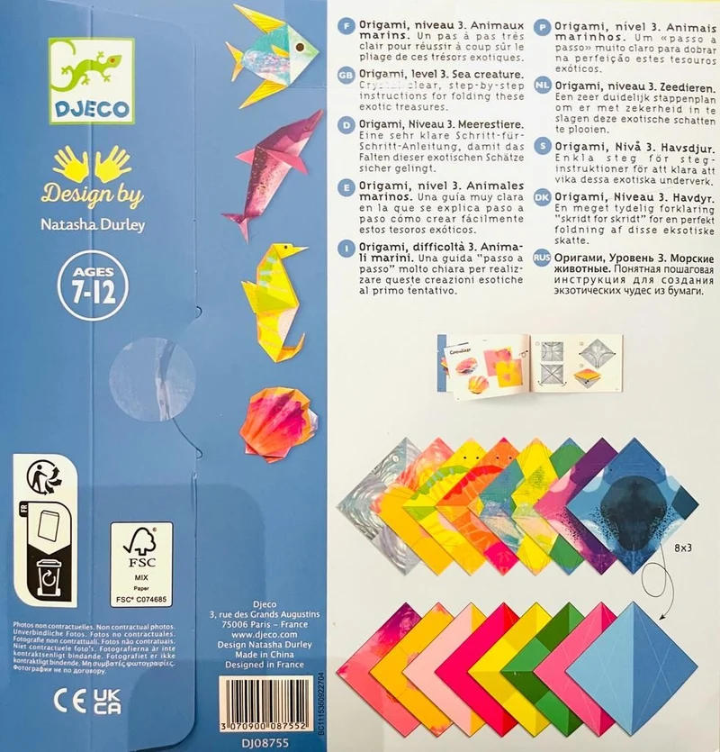 Papiroflexia origami Animales marinos - Djeco