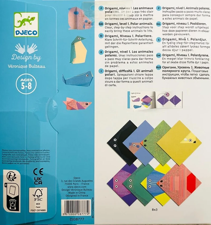 Papiroflexia origami animales polares - Djeco