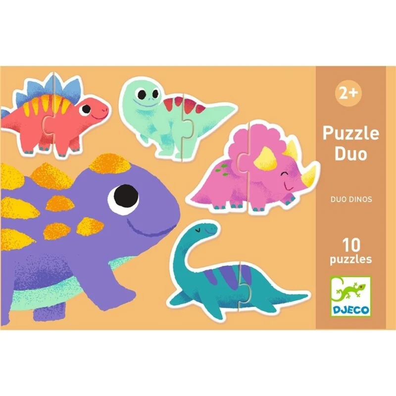 Puzzle Dúo: Dinos - 20 pzs - Djeco