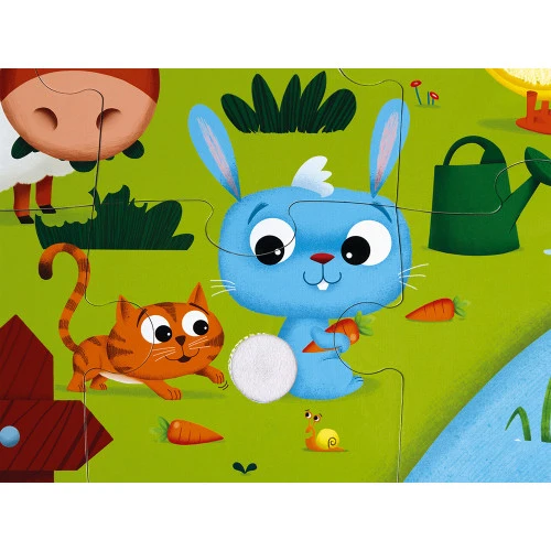 Puzzle táctil los animales de la granja: 20 piezas - Janod