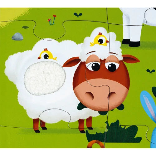 Puzzle táctil los animales de la granja: 20 piezas - Janod