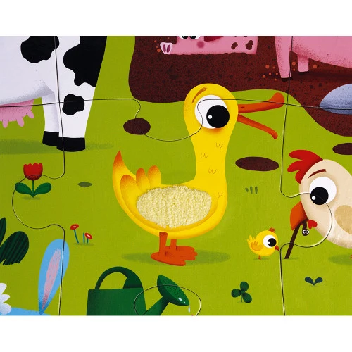 Puzzle táctil los animales de la granja: 20 piezas - Janod