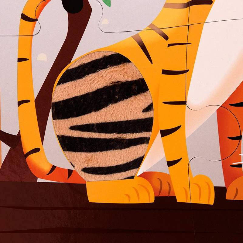 Puzzle táctil gigante en el zoo: 20 piezas - Janod