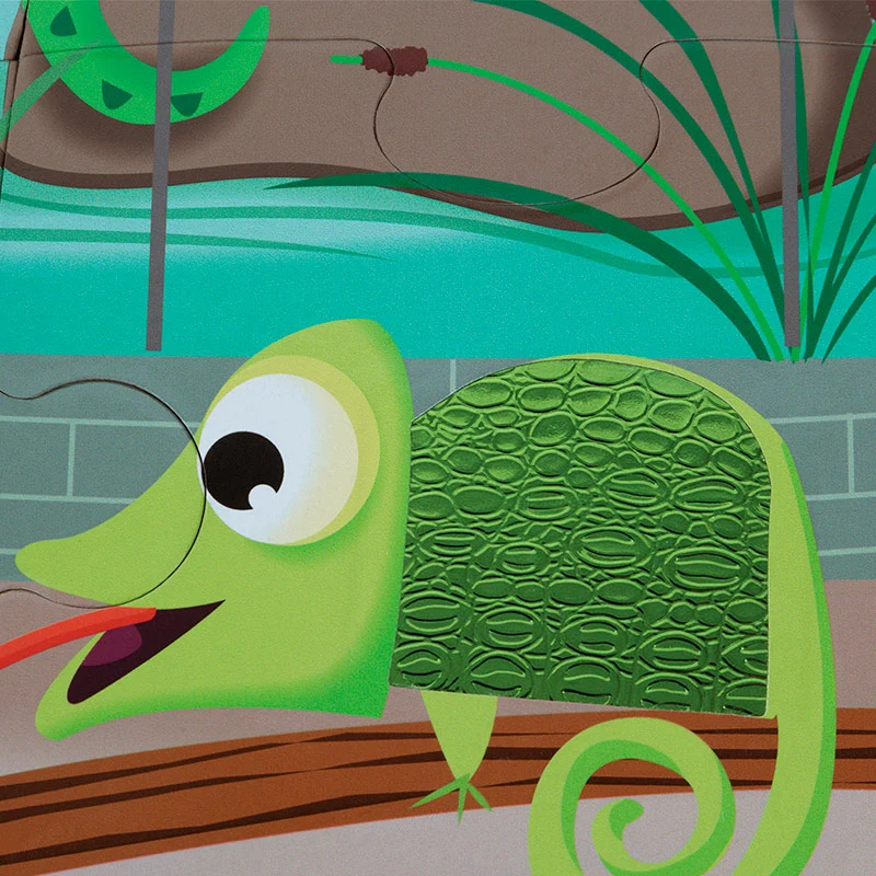 Puzzle táctil gigante en el zoo: 20 piezas - Janod