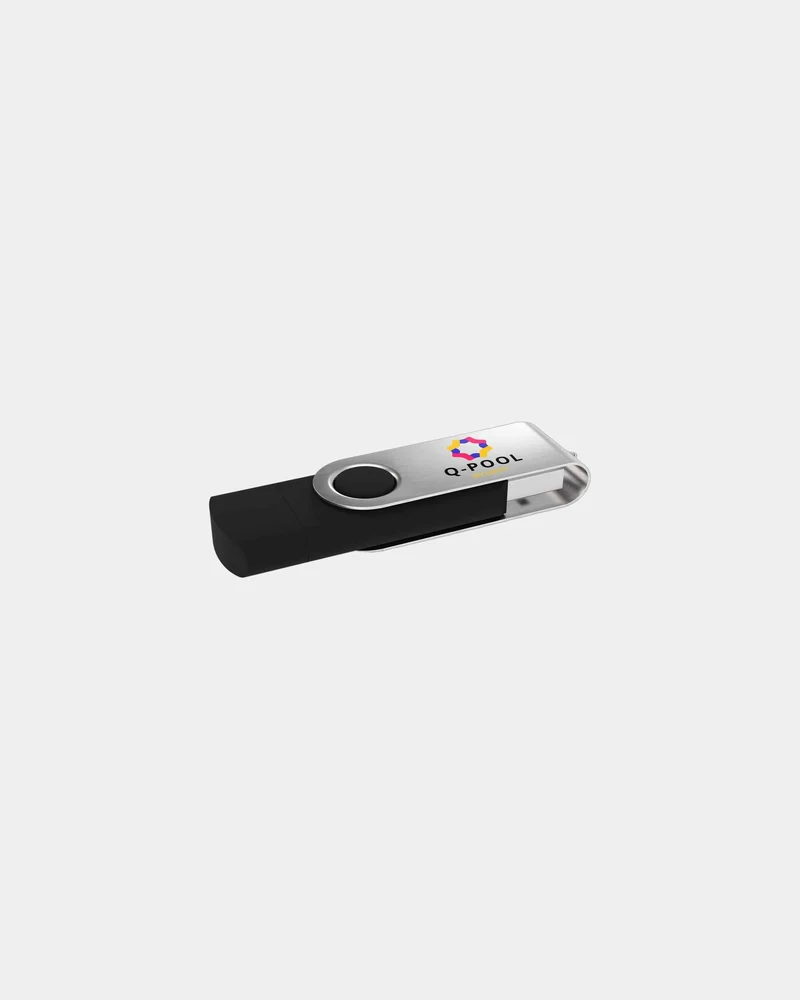 Memoria USB Twister-C 3.0 negra para personalizar