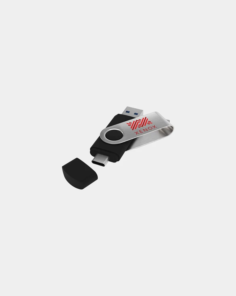 Memoria USB Twister-C 3.0 negra para personalizar