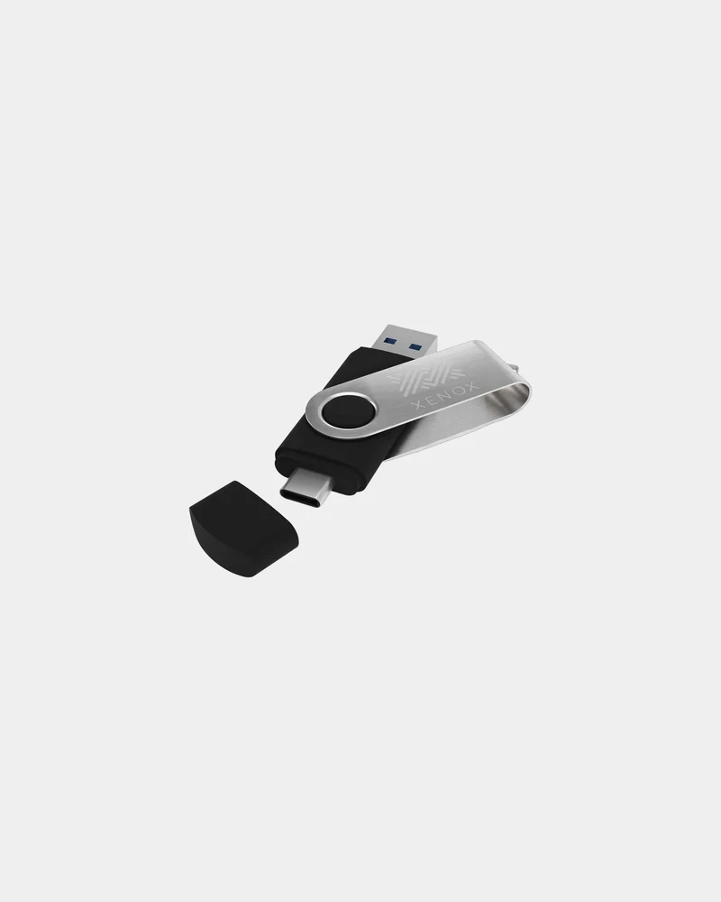 Memoria USB Twister-C 3.0 negra para personalizar
