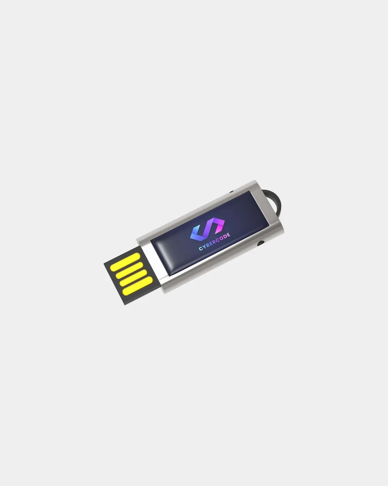 Memoria USB metálica cromada retráctil para personalizar