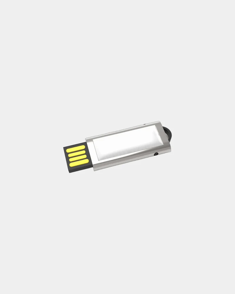 Memoria USB metálica cromada retráctil para personalizar