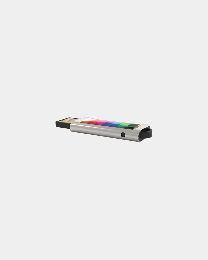 Memoria USB metálica cromada retráctil para personalizar