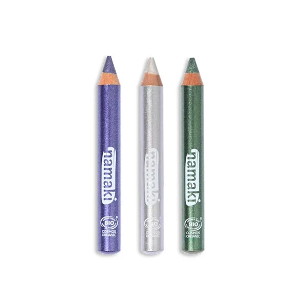 Set 3 Lápices Maquillaje Orgánico Namaki Purpurina Fríos