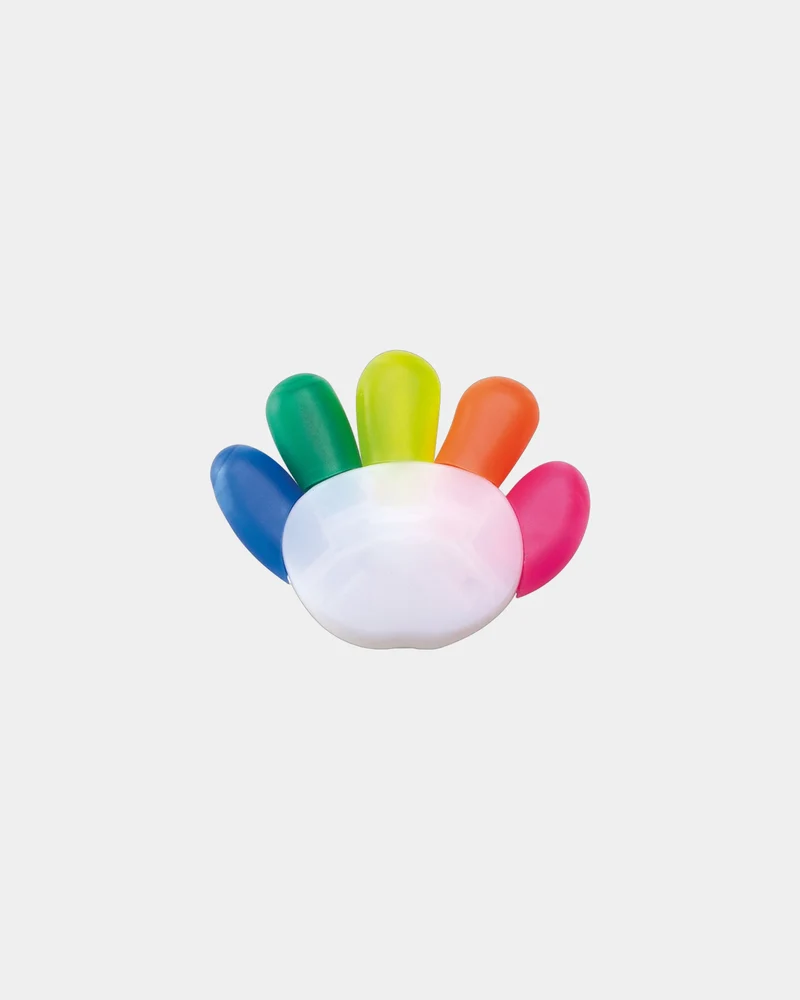 Marcador 5 colores forma de mano para personalizar