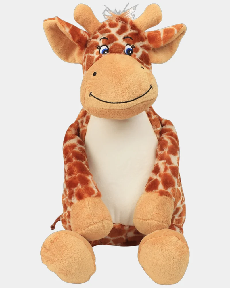 Peluche jirafa con cremallera para personalizar