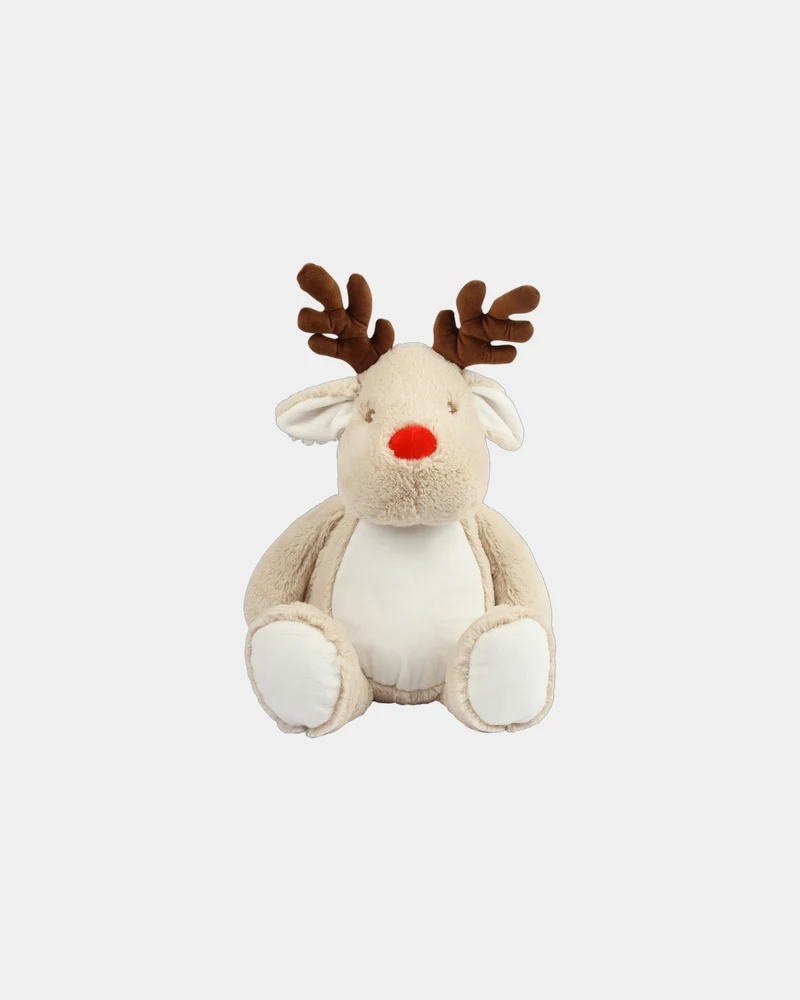 Peluche reno con cremallera 46 cm para personalizar