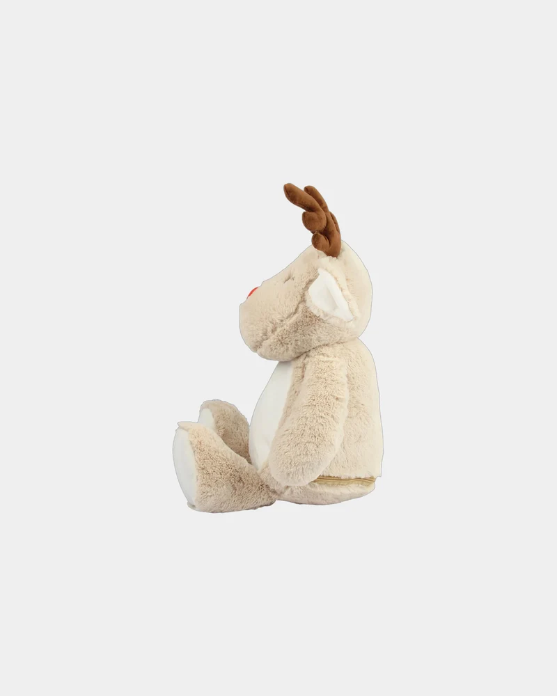 Peluche reno con cremallera 46 cm para personalizar