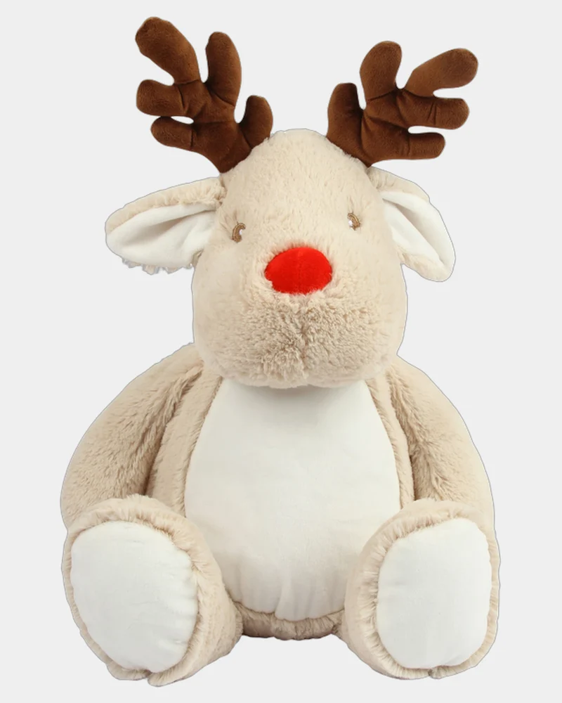 Peluche reno con cremallera 46 cm para personalizar