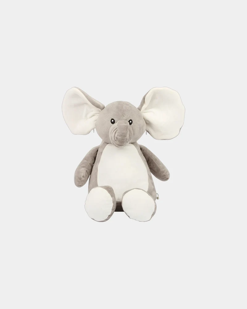 Peluche elefante con cremallera 46 cm para personalizar