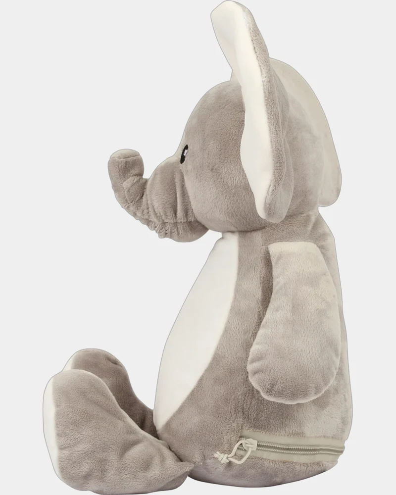 Peluche elefante con cremallera 46 cm para personalizar