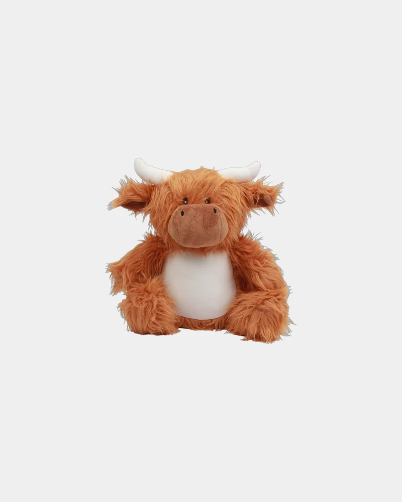 Peluche vaca cremallera 37 cm para personalizar