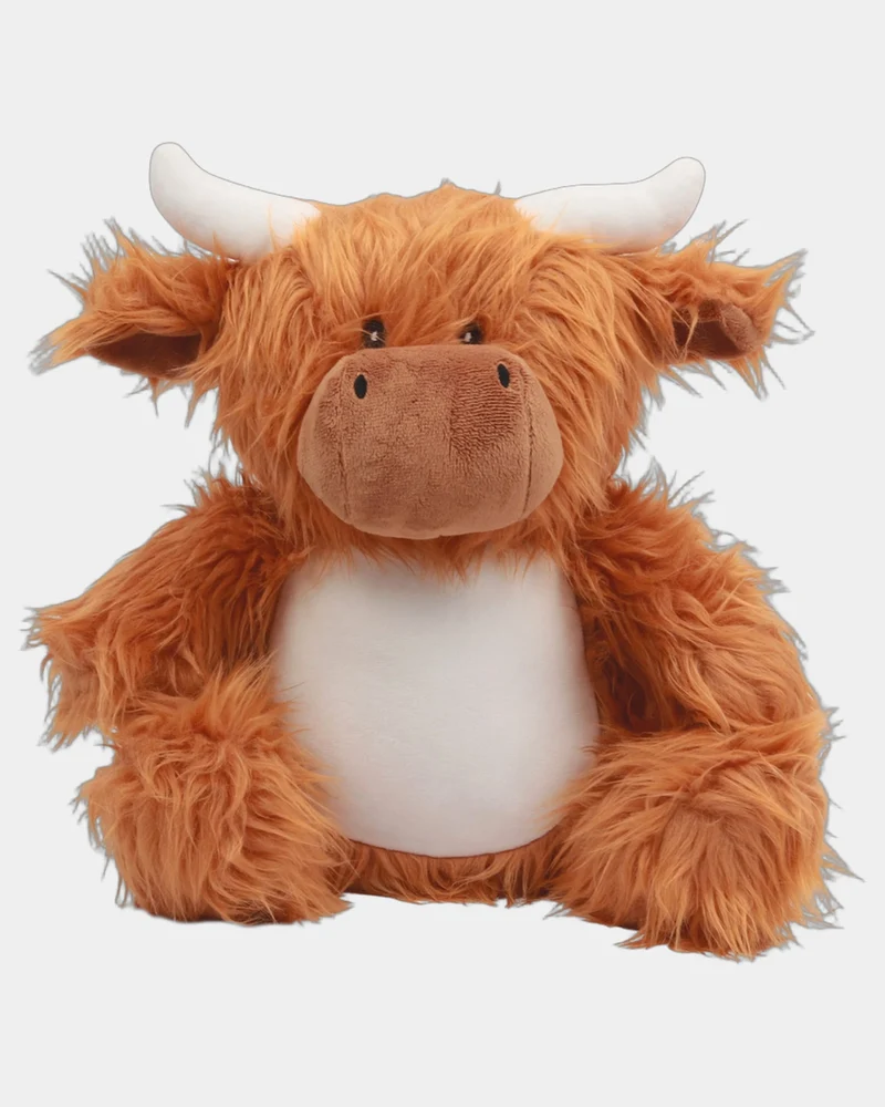 Peluche vaca cremallera 37 cm para personalizar