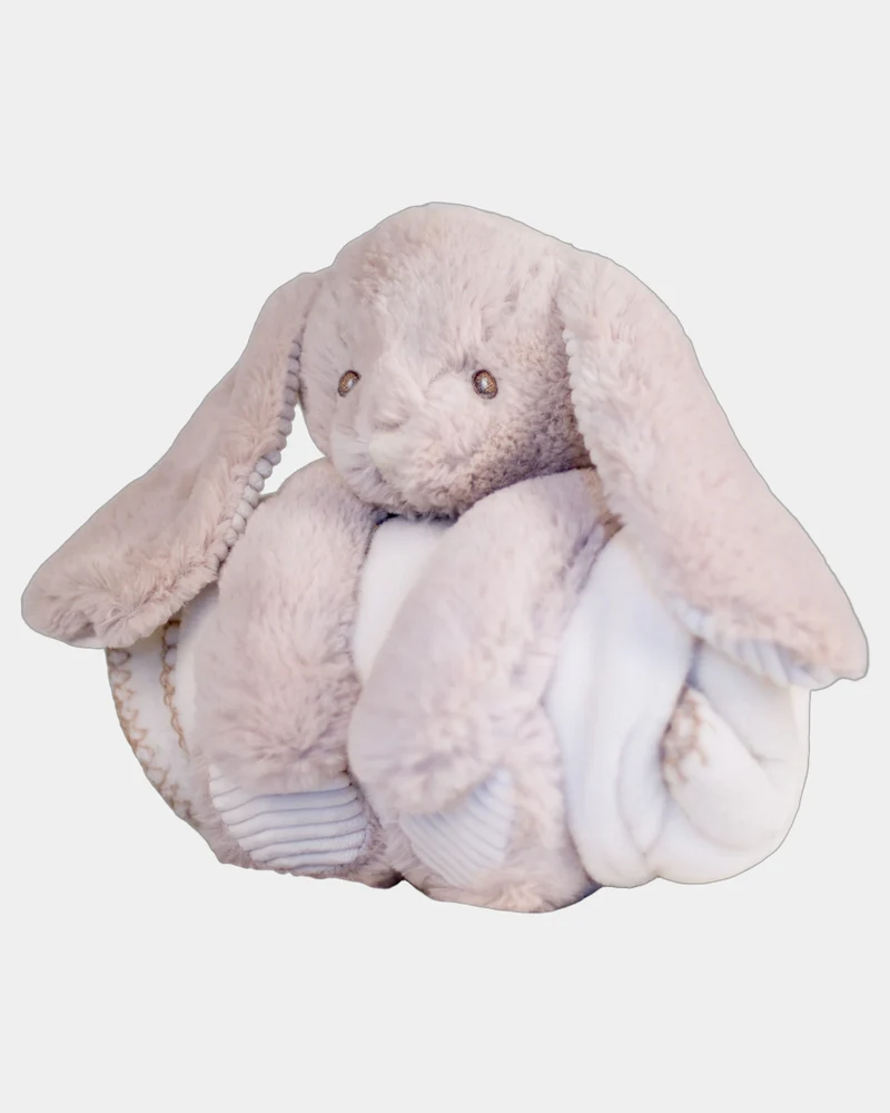 Peluche conejo con manta poliéster para personalizar