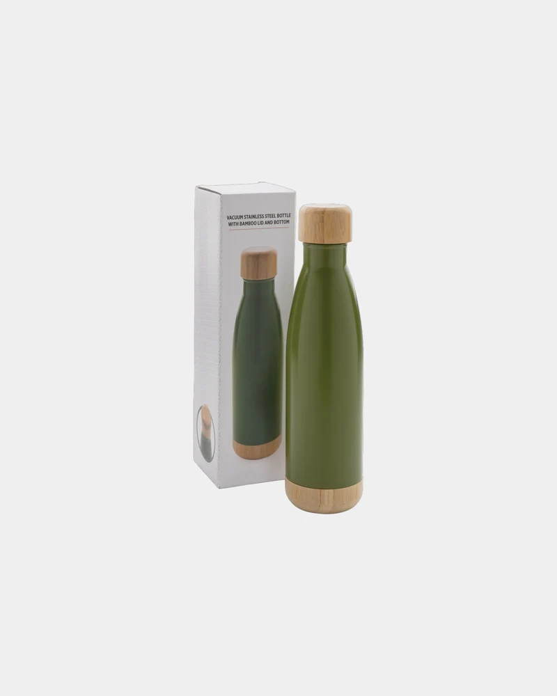 Botella térmica acero bambú 520ml para personalizar