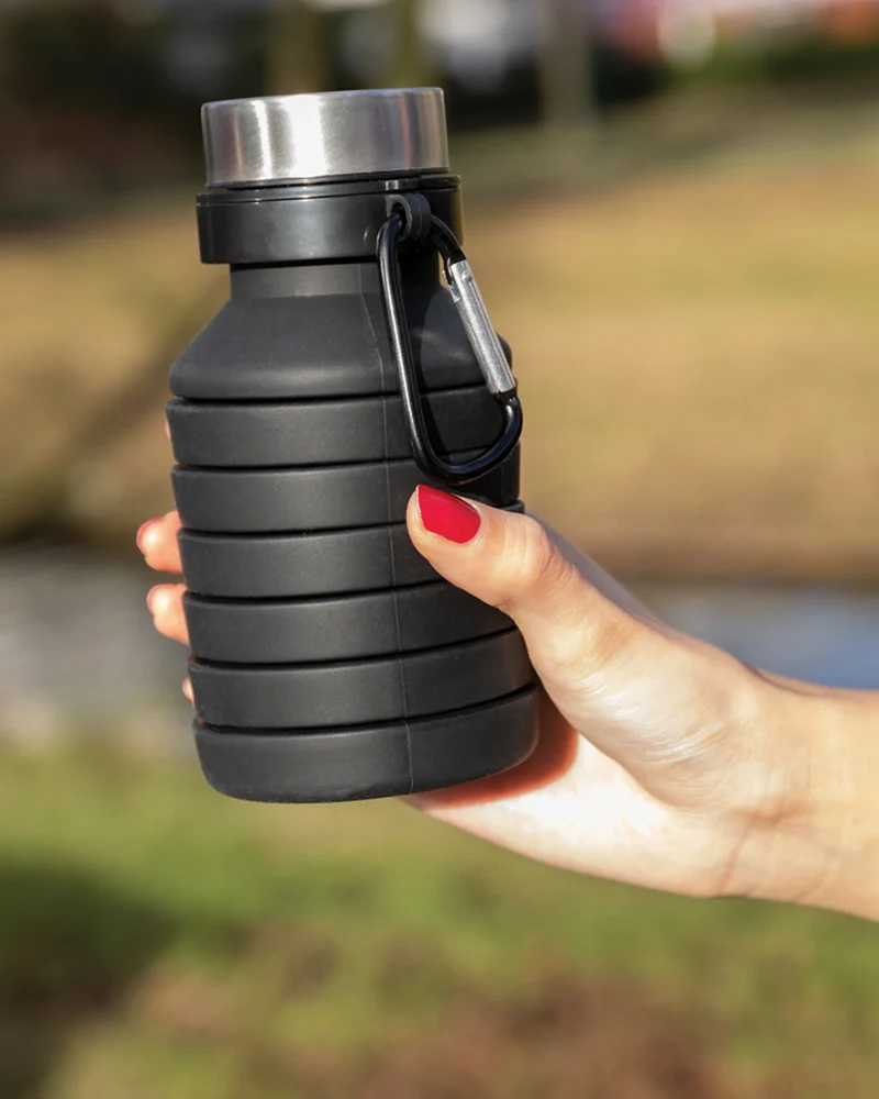 Botella plegable de silicona 550ml para personalizar