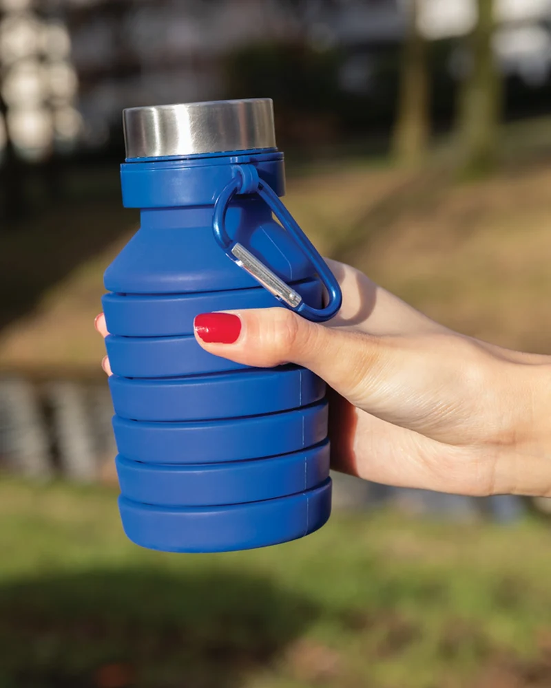 Botella plegable de silicona 550ml para personalizar