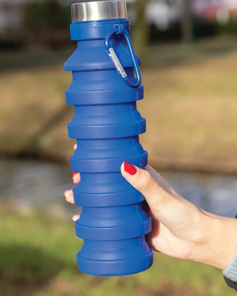 Botella plegable de silicona 550ml para personalizar