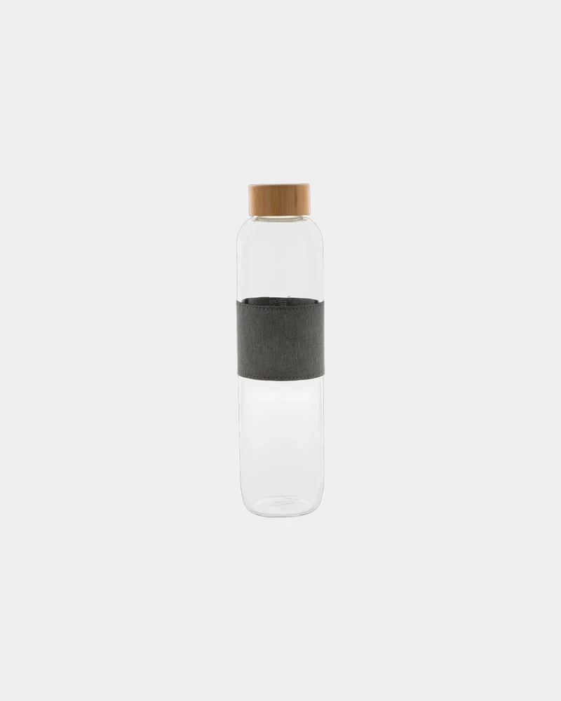 Botella de vidrio con tapa de bambú 750ml para personalizar