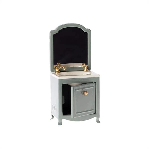 Lavabo Aparador Con Espejo Menta Oscuro Ratones Maileg