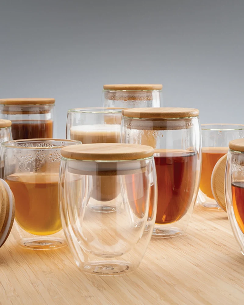 Set de 2 vasos doble pared bambú para personalizar
