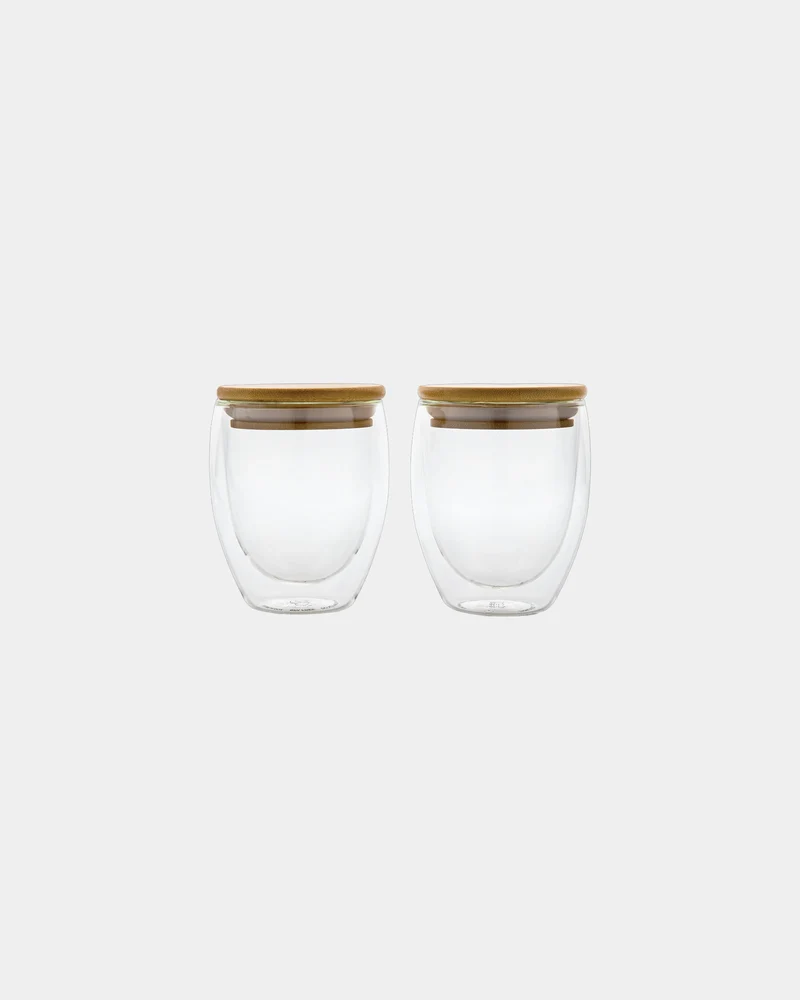 Set de 2 vasos doble pared bambú para personalizar