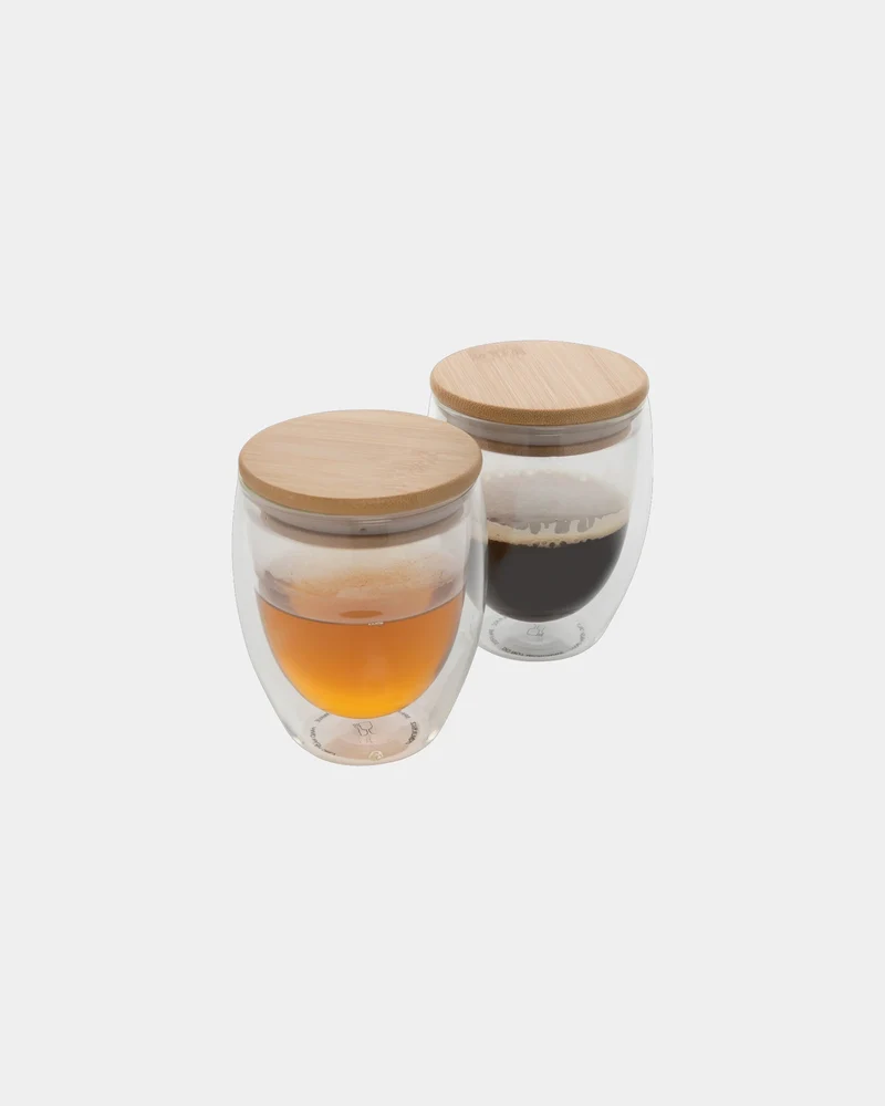 Set de 2 vasos doble pared bambú para personalizar